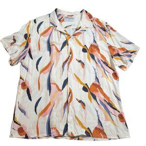 Mens Original Paperbacks XXL Abstract Multicolor SHort Sleeve Button Down Shirt